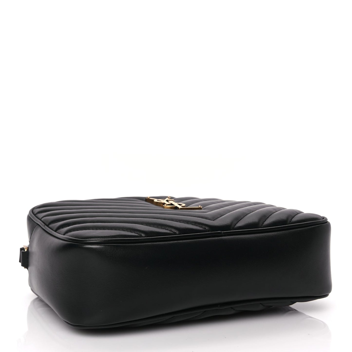 Saint Laurent Calfskin Matelasse Monogram Lou Camera Bag Black