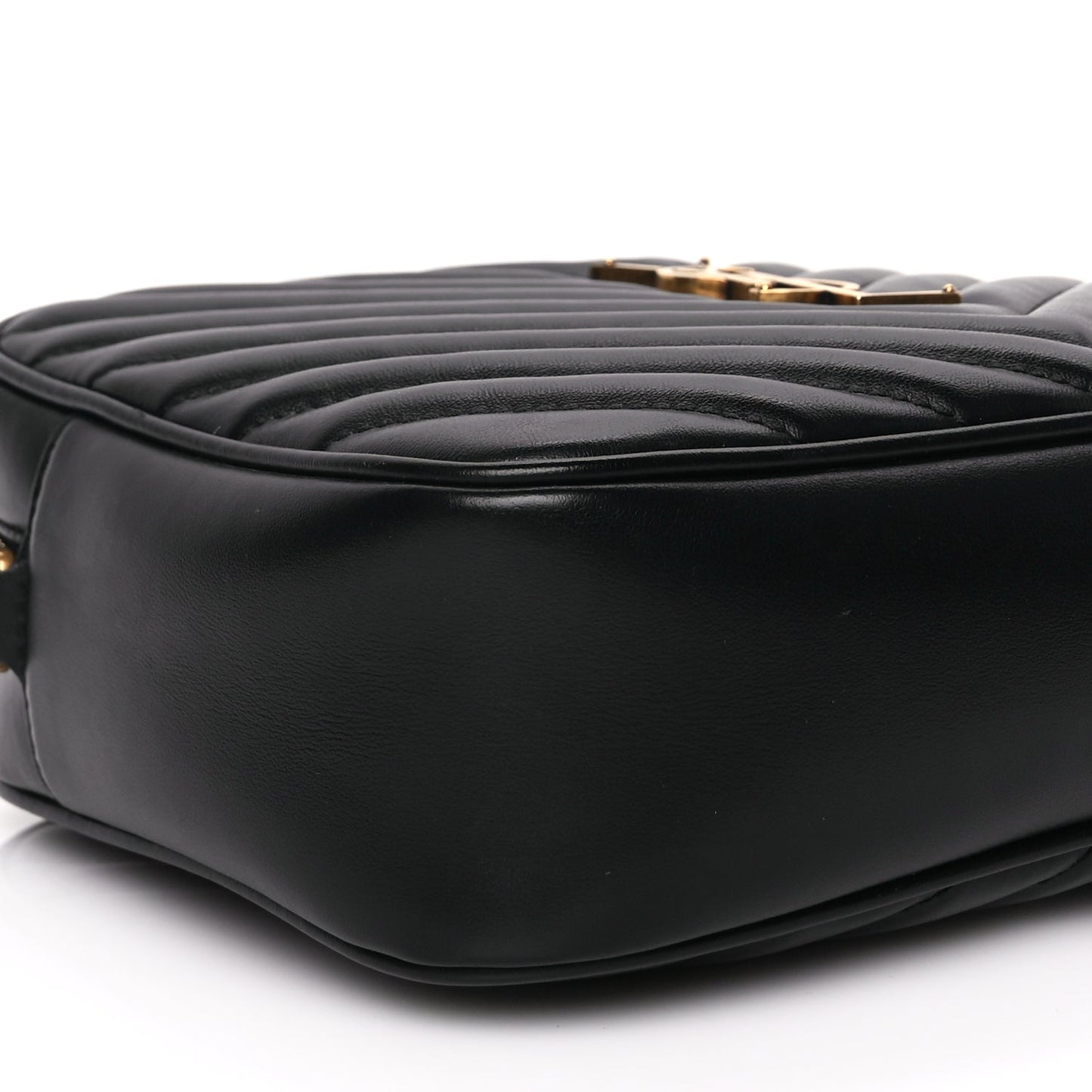 Saint Laurent Calfskin Matelasse Monogram Lou Camera Bag Black
