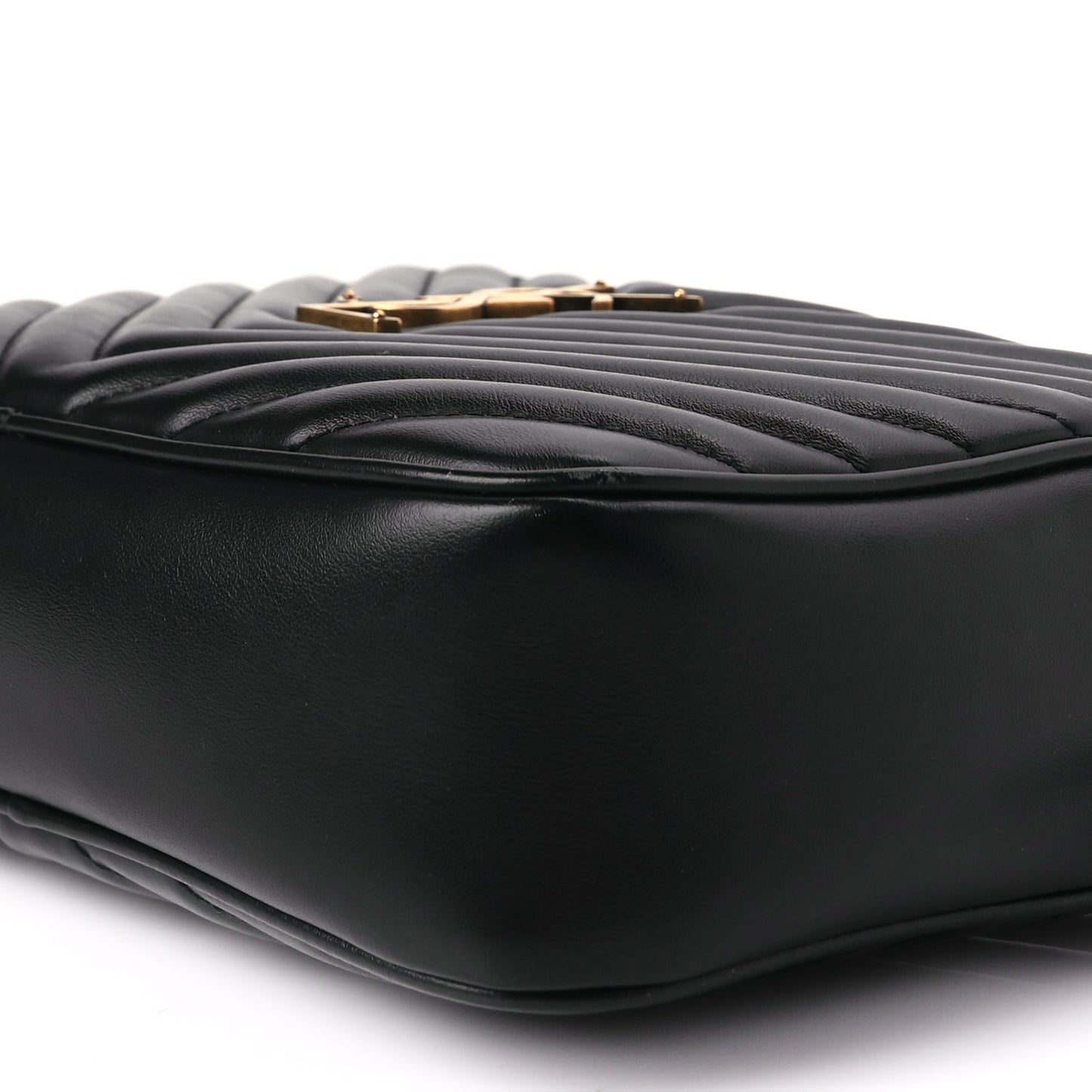 Saint Laurent Calfskin Matelasse Monogram Lou Camera Bag Black