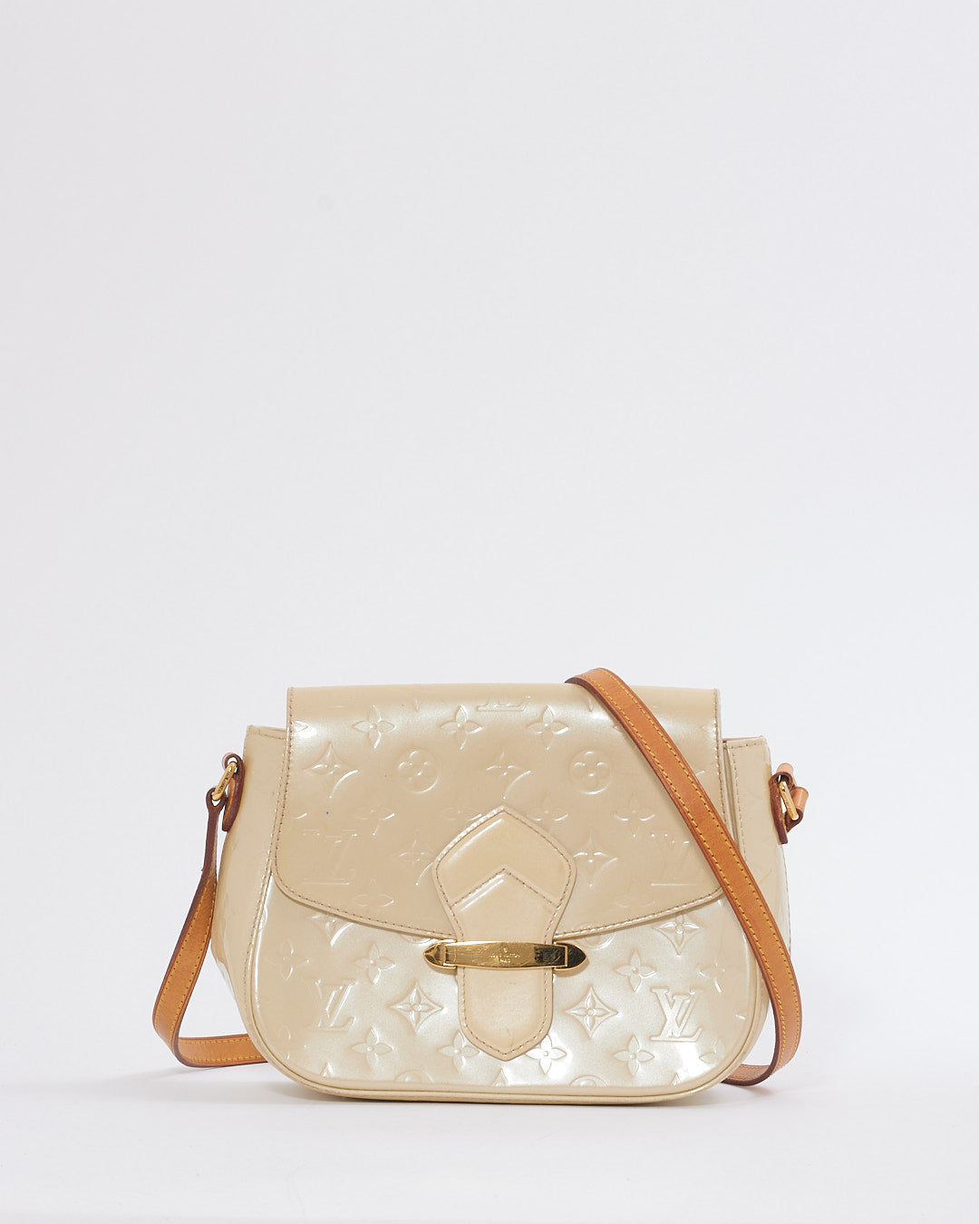 Louis Vuitton Beige Monogram Patent Bellflower Crossbody Bag