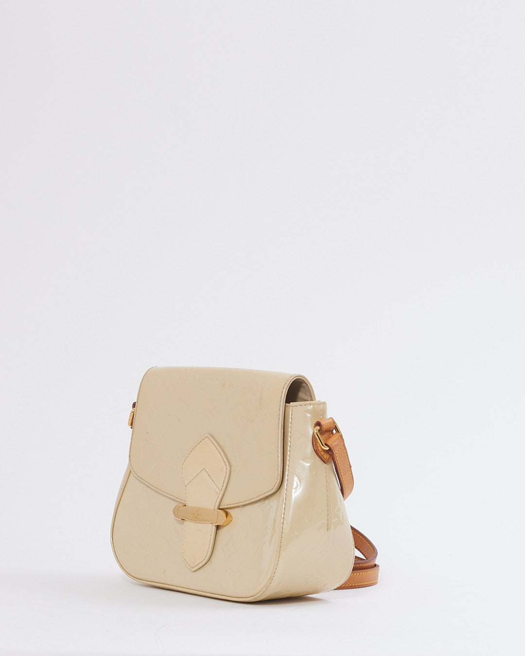 Louis Vuitton Beige Monogram Patent Bellflower Crossbody Bag