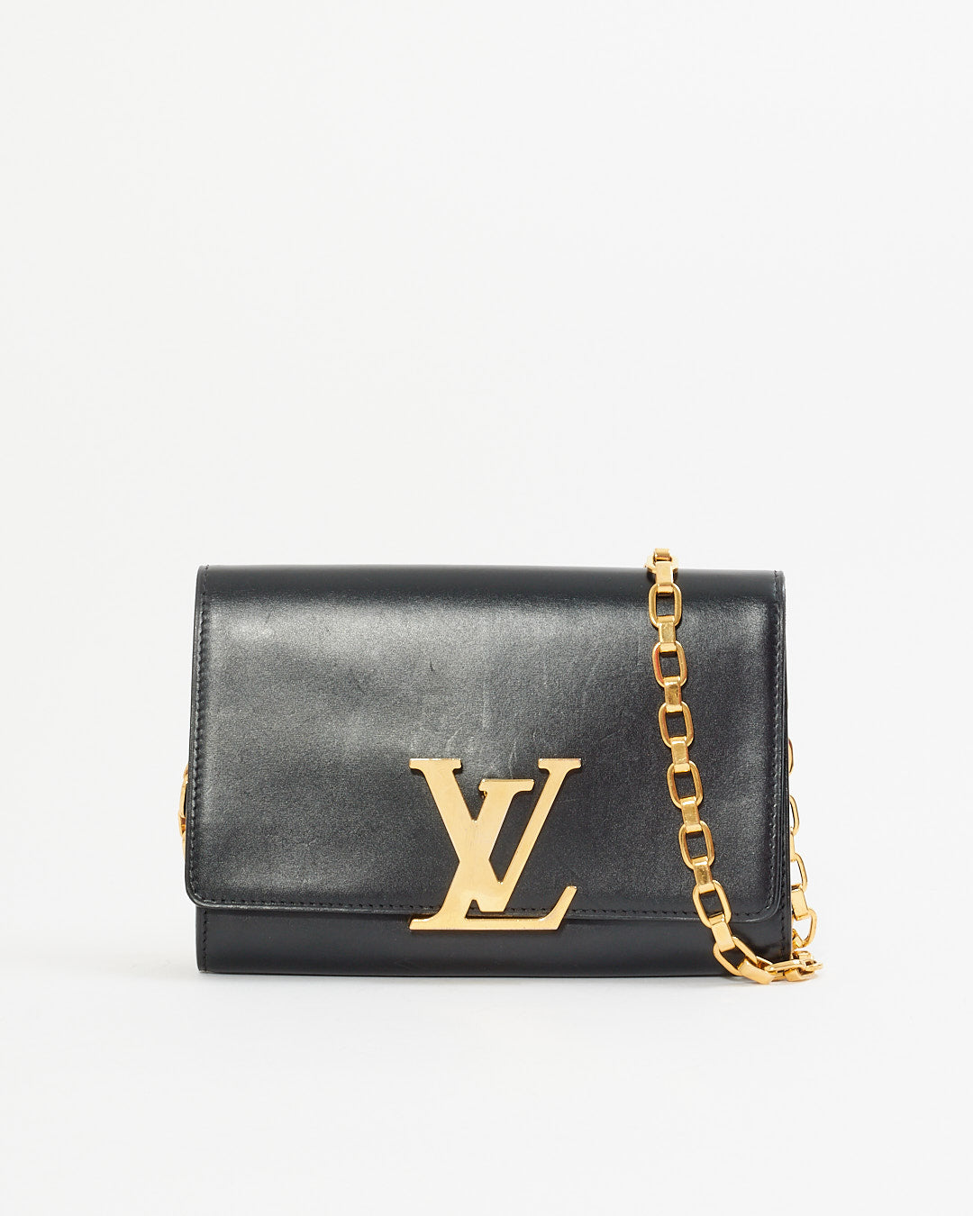 Louis Vuitton Black Leather Louise Chain MM Shoulder Bag