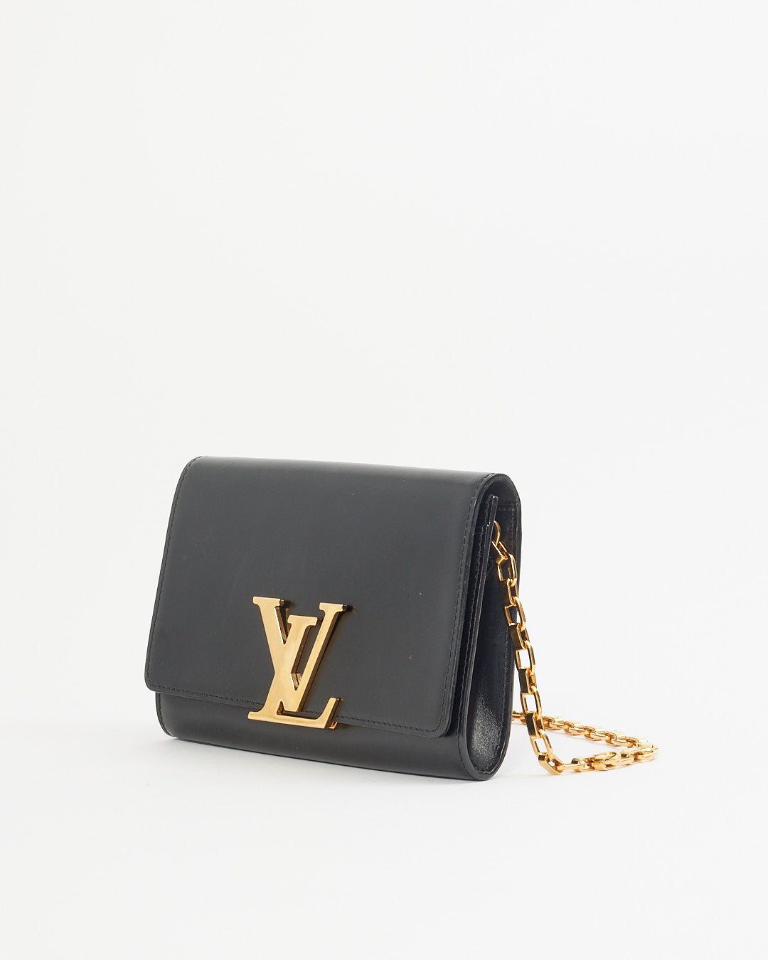 Louis Vuitton Black Leather Louise Chain MM Shoulder Bag