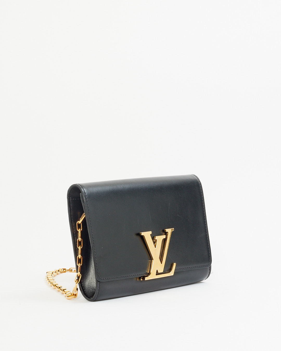 Louis Vuitton Black Leather Louise Chain MM Shoulder Bag
