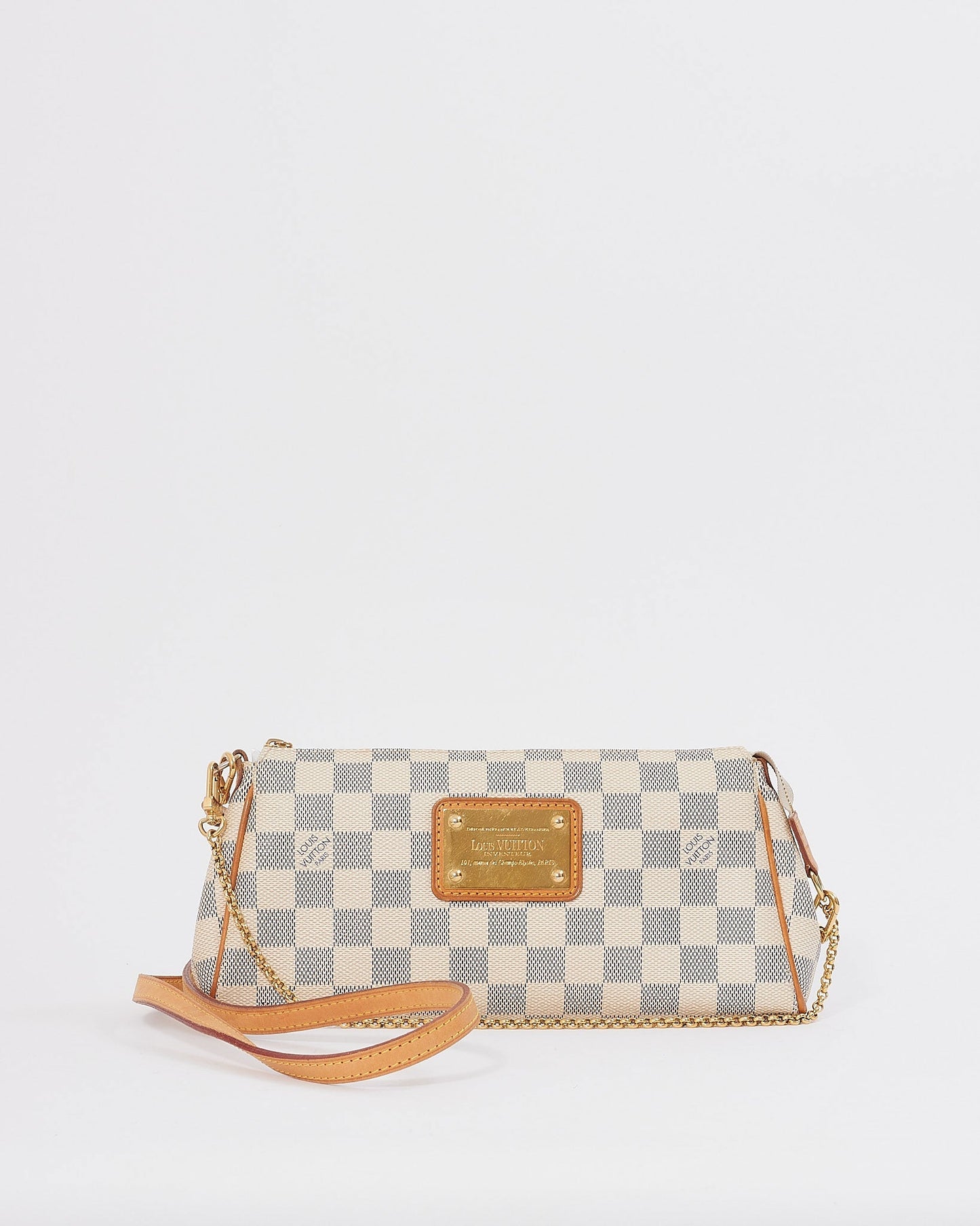 Louis Vuitton Damier Azur Canvas Eva Clutch Crossbody Bag