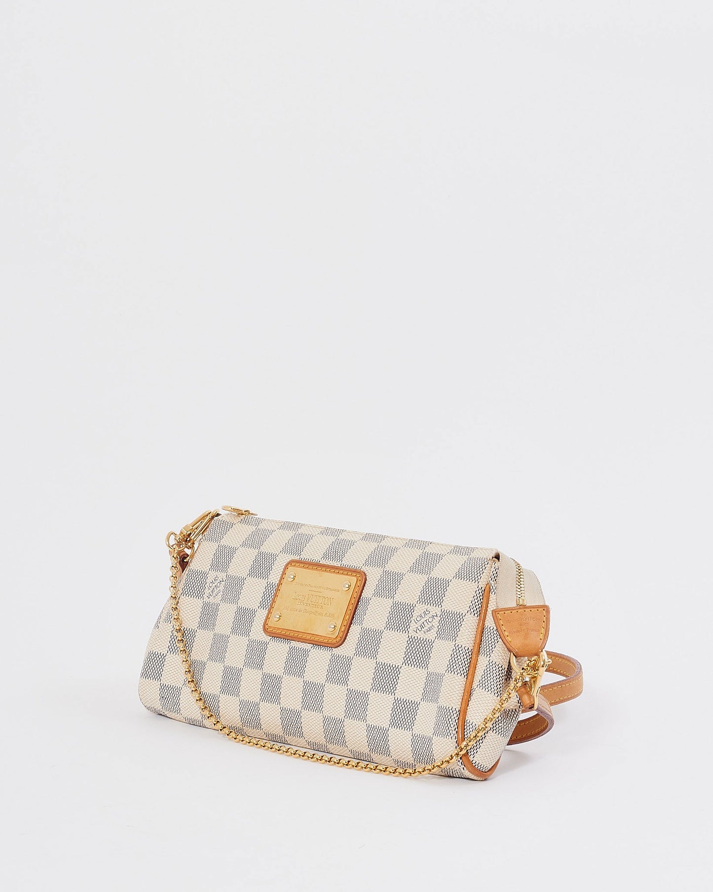 Louis Vuitton Damier Azur Canvas Eva Clutch Crossbody Bag