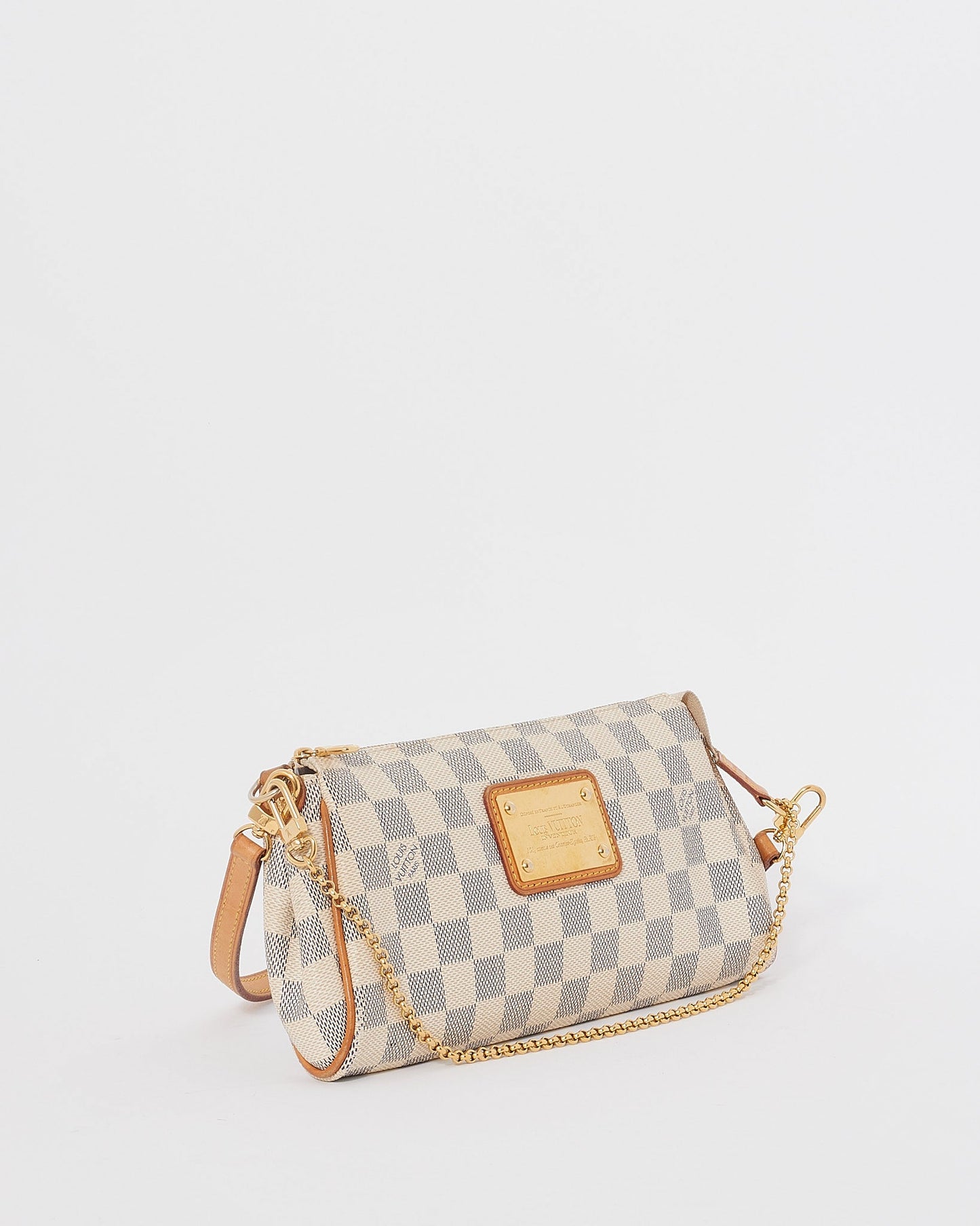 Louis Vuitton Damier Azur Canvas Eva Clutch Crossbody Bag