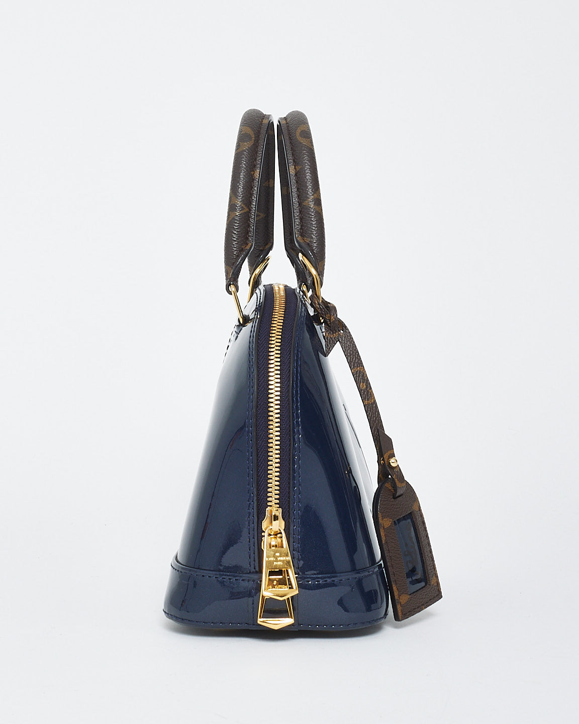 Louis Vuitton Dark Blue Vernis Lisse & Monogram Leather Alma BB Bag