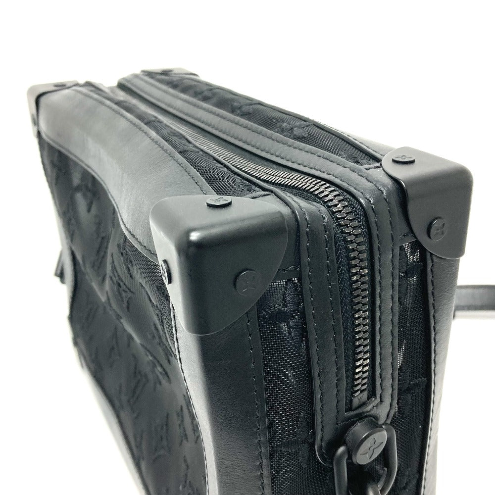 LOUIS VUITTON Shoulder Bag M53964 Mesh / leather black Monogram Embroidery Mesh Soft Trunk