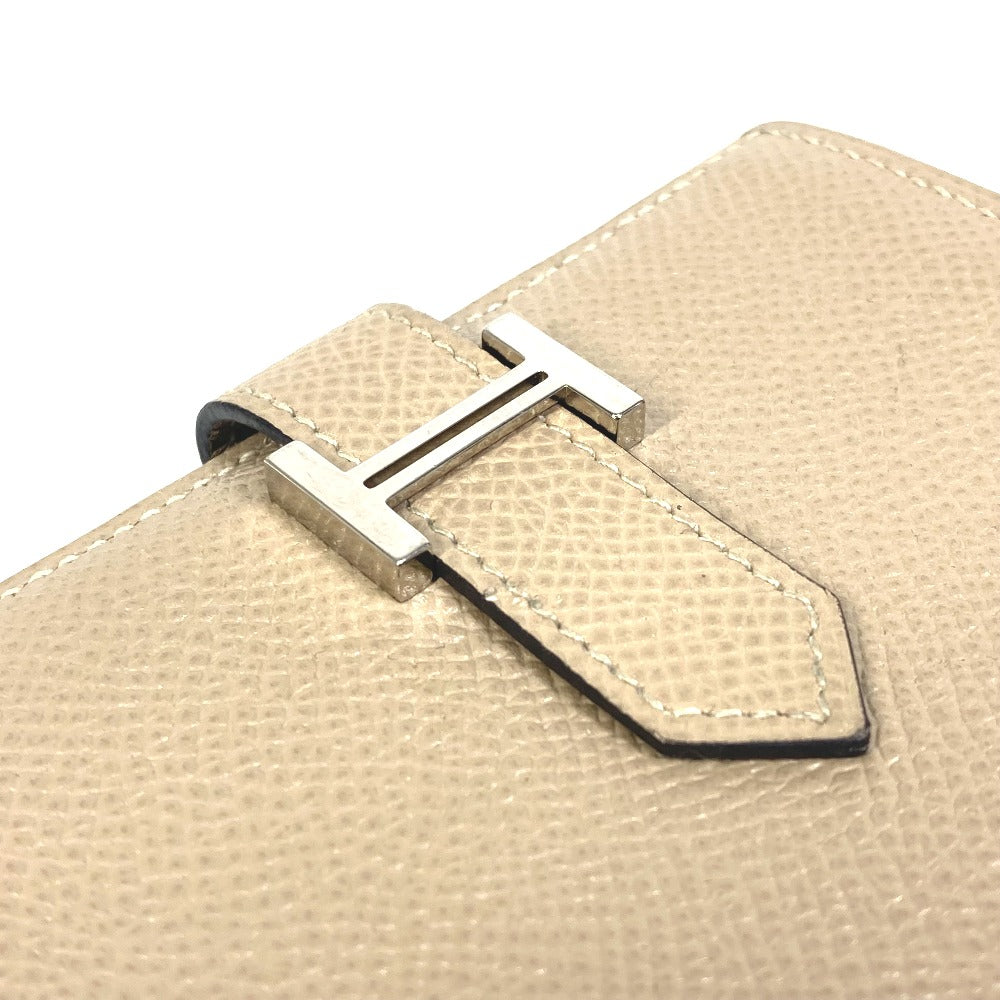 HERMES Card Case Epsom beige Two fold Bean mini unisex(Unisex) Used