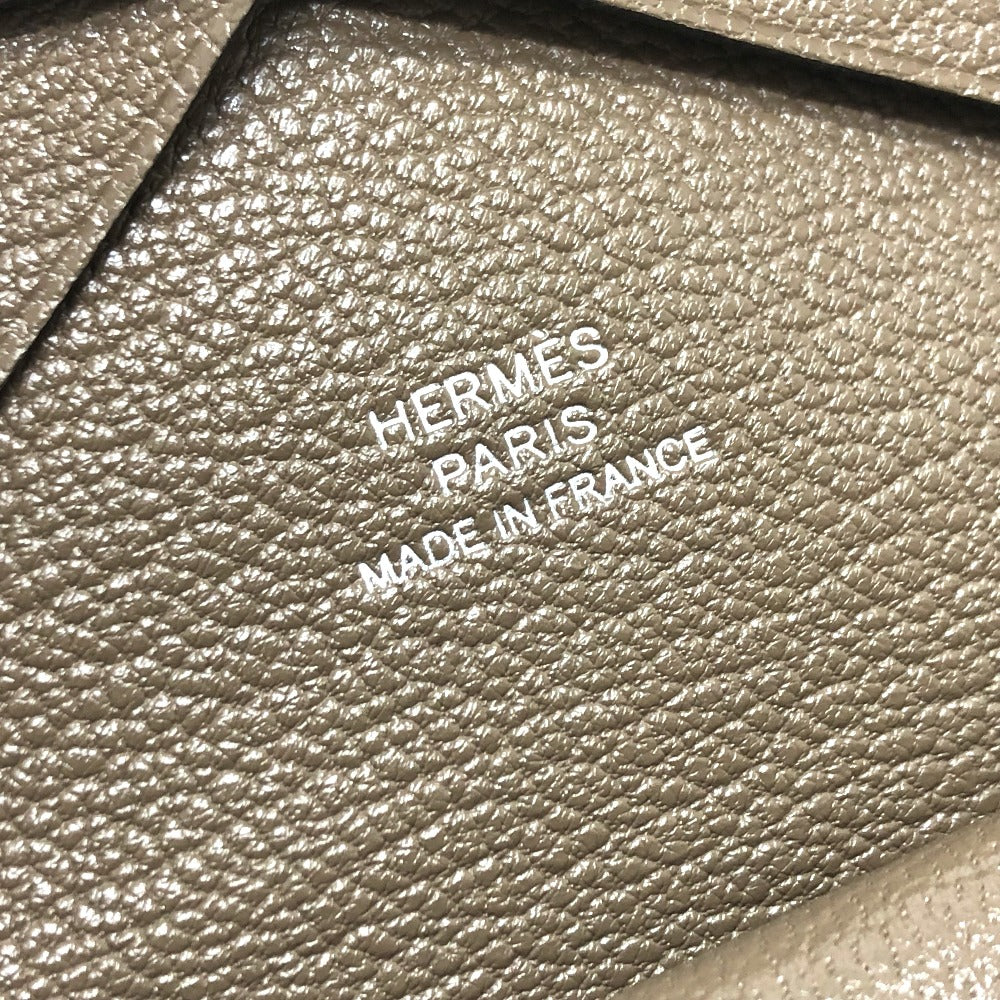 HERMES Card Case Chevre Misol Brown Calvi duo