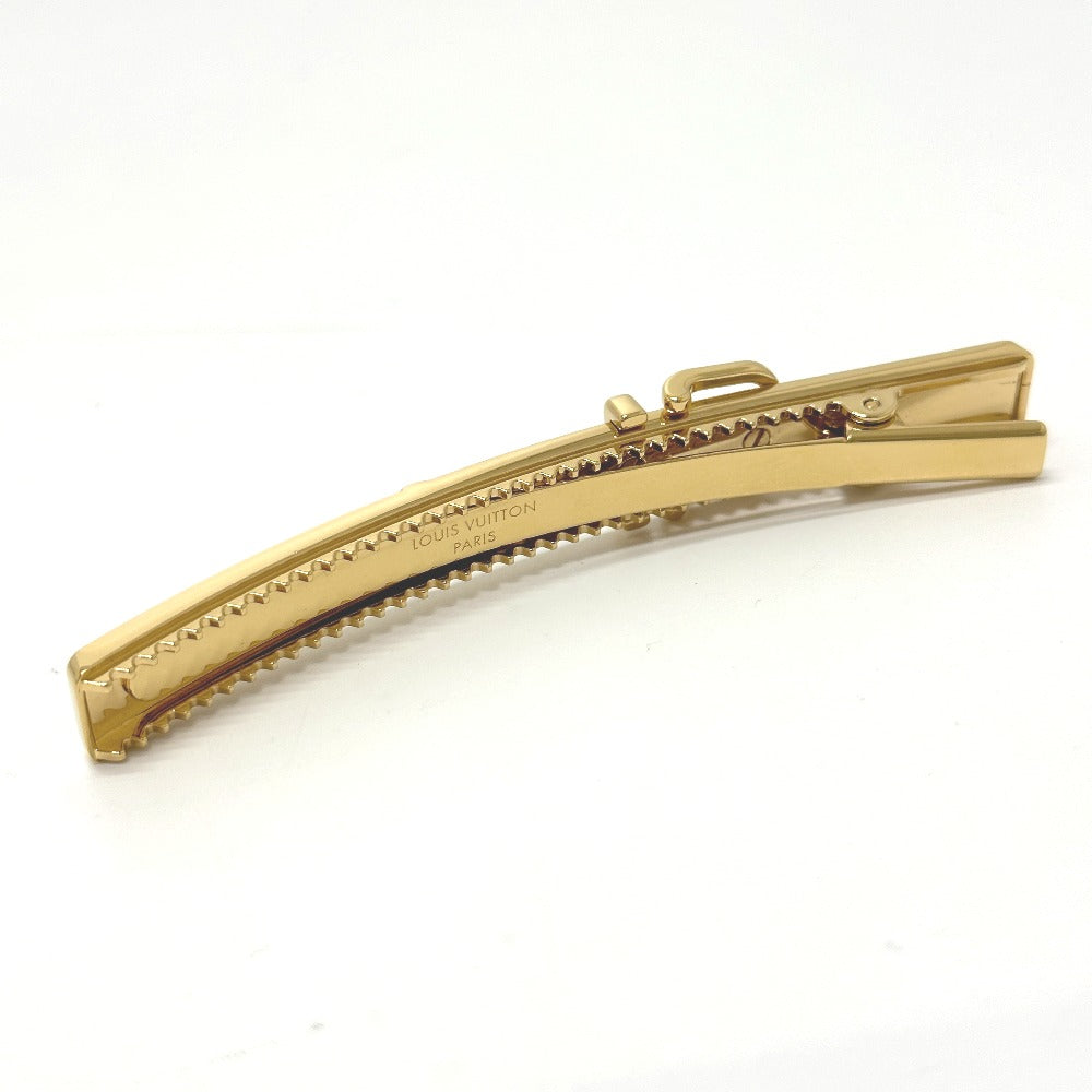 LOUIS VUITTON Valletta M00566 Gold Plated Brown Monogram barrette loop Women
