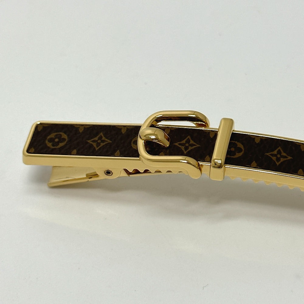LOUIS VUITTON Valletta M00566 Gold Plated Brown Monogram barrette loop Women