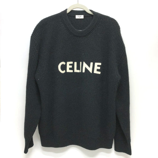 CELINE knit 2A19R205O Wool, Angora black logo Eddy period mens S