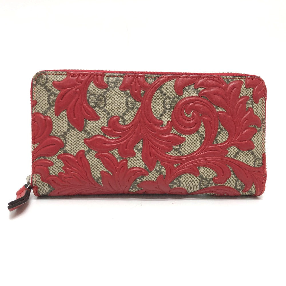 GUCCI Long Wallet Purse 410102 GG Supreme Canvas Red x brown GG Supreme Women