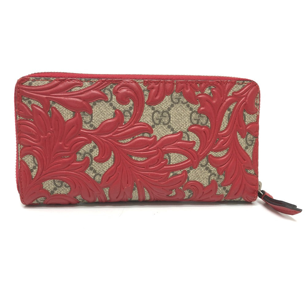 GUCCI Long Wallet Purse 410102 GG Supreme Canvas Red x brown GG Supreme Women