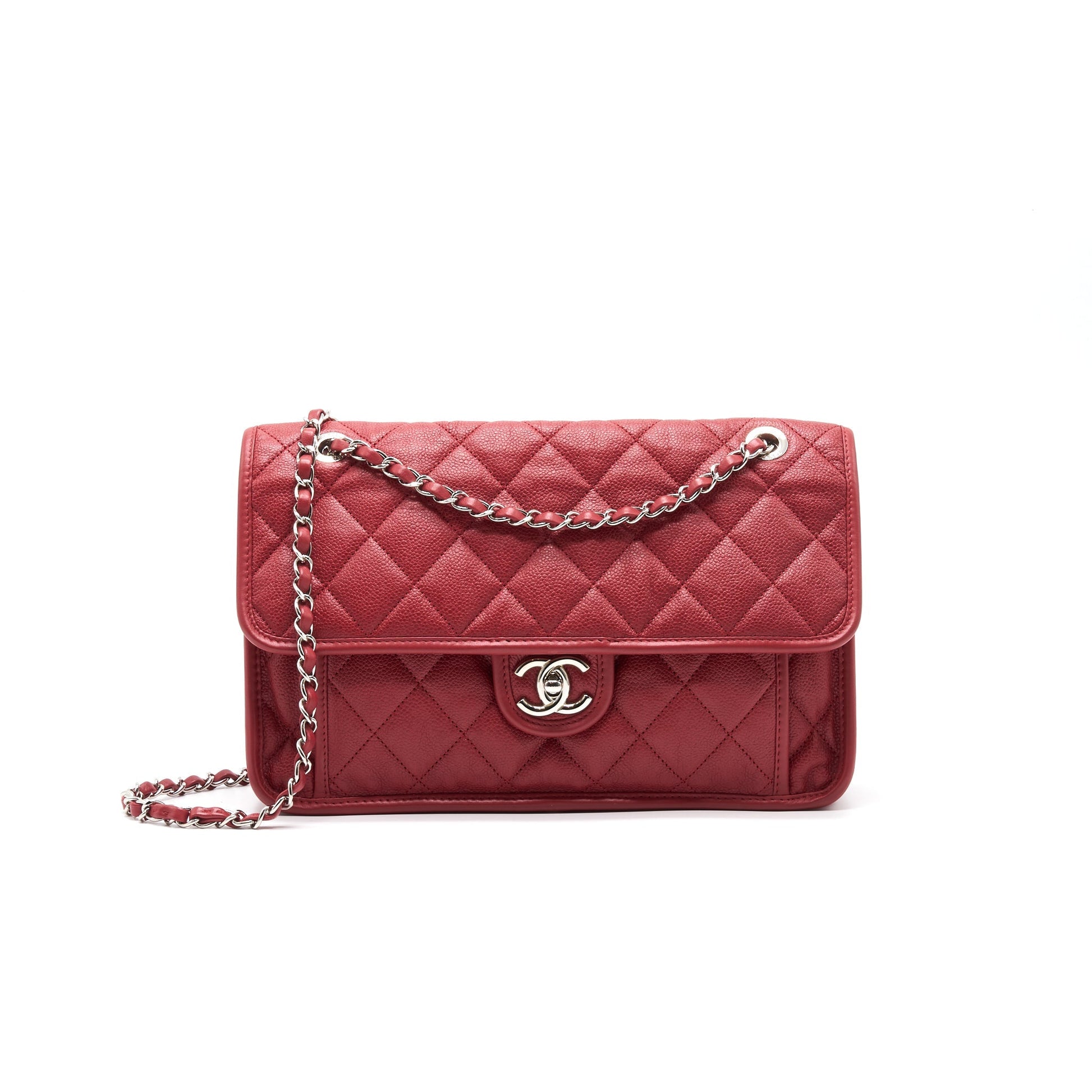 Chanel Cavier Flap Bag Red SHW