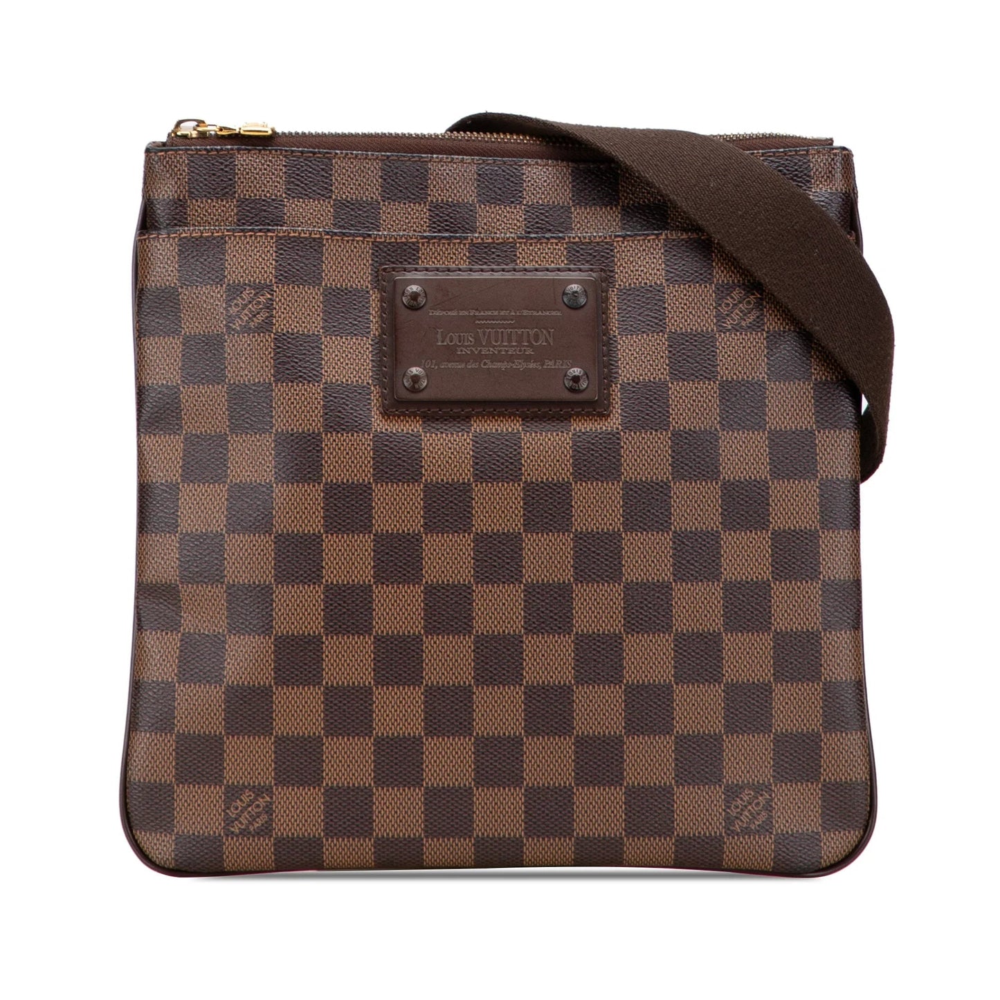 Brown Louis Vuitton Damier Ebene Brooklyn Pochette Crossbody Bag
