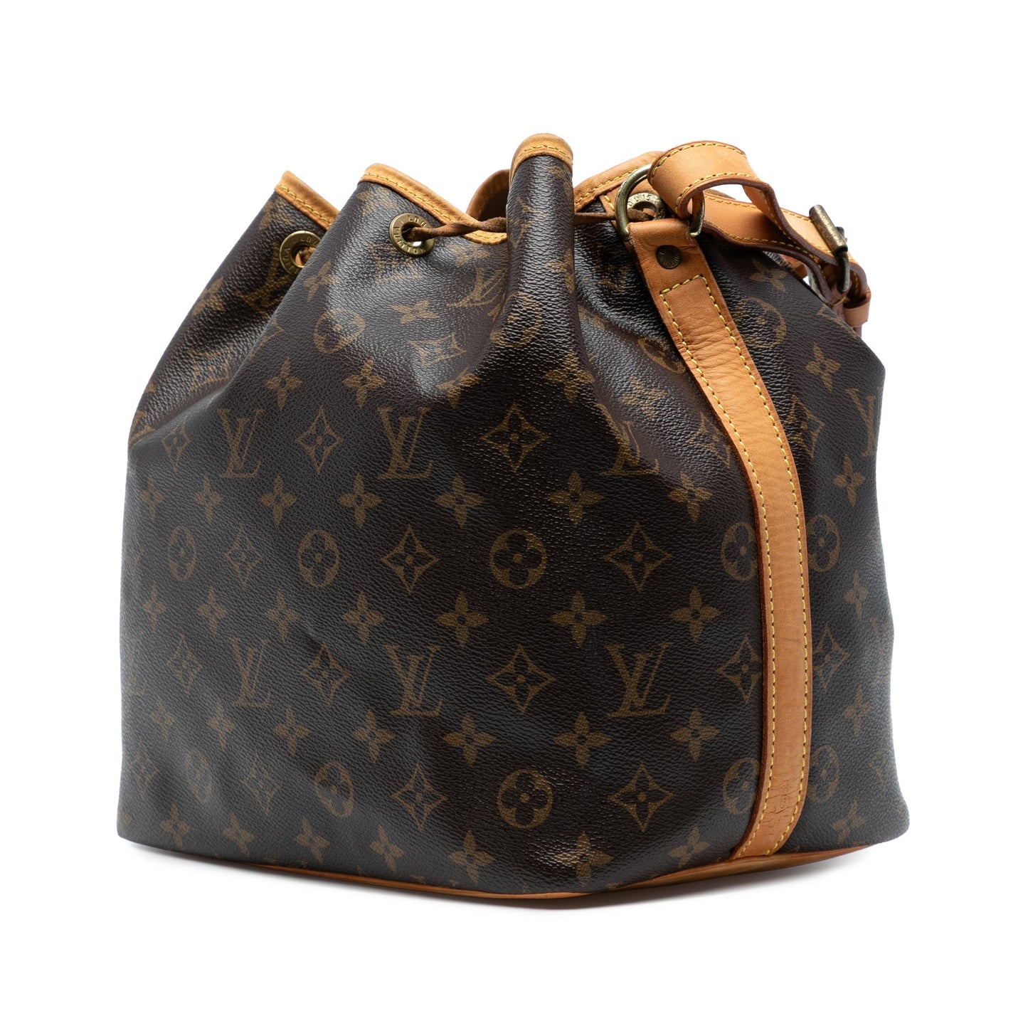 Brown Louis Vuitton Monogram Petit Noe Bucket Bag