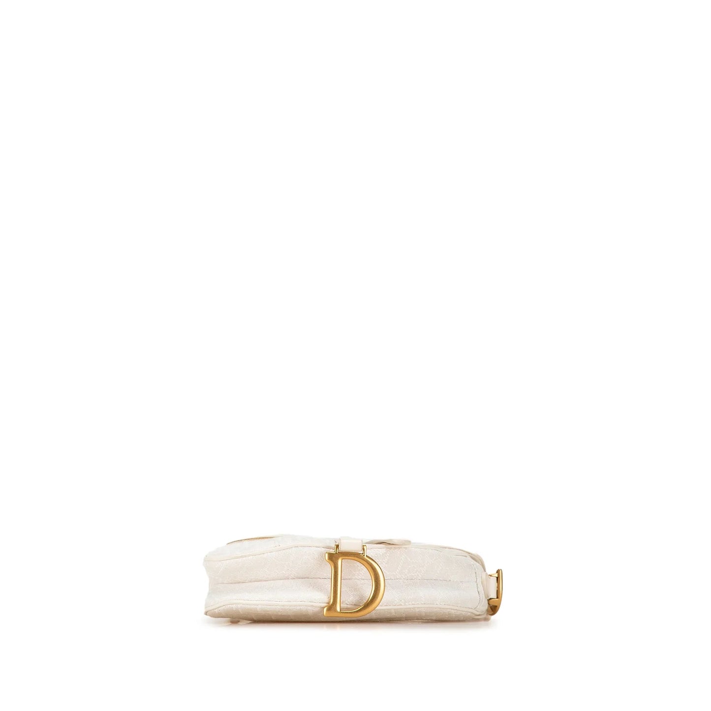 White Dior Mini Oblique Canvas Saddle Bag Satchel