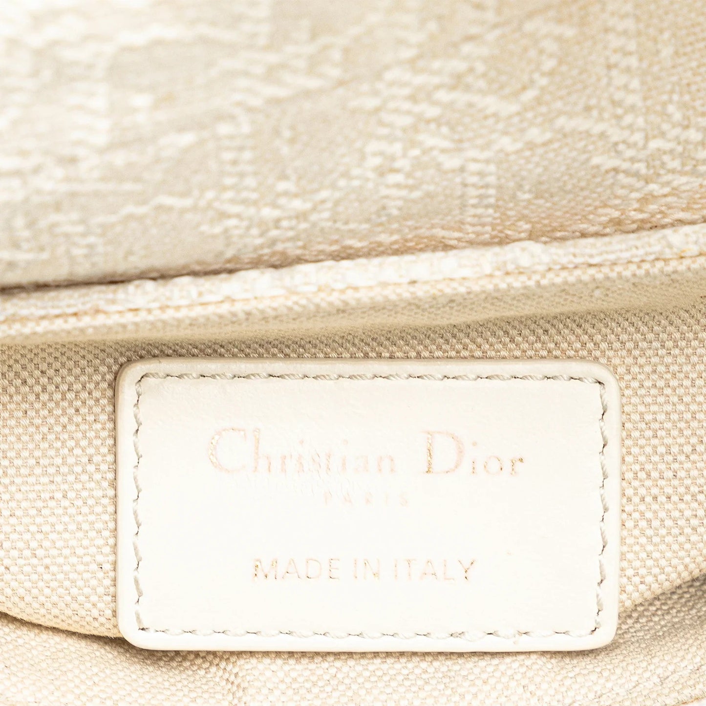 White Dior Mini Oblique Canvas Saddle Bag Satchel