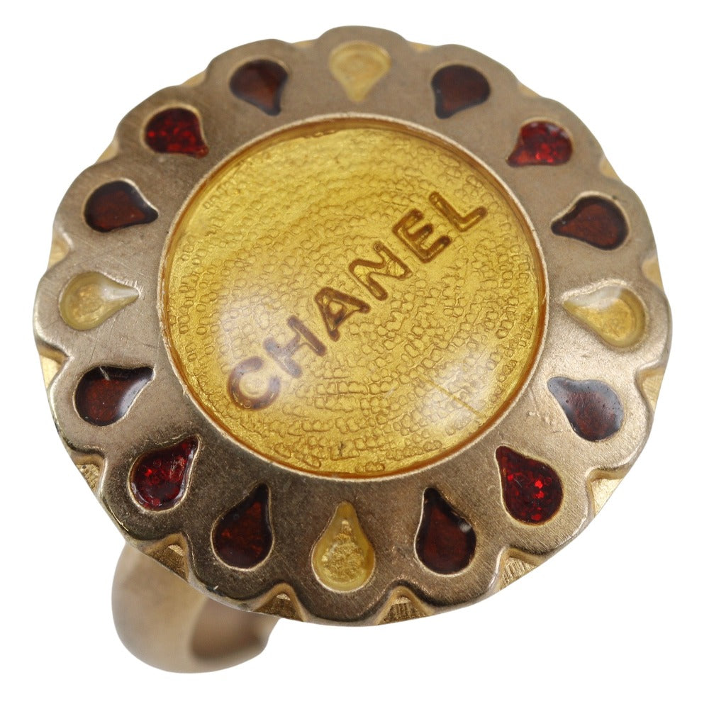 CHANEL Ring Plated Gold gold Free size Flower motif Women