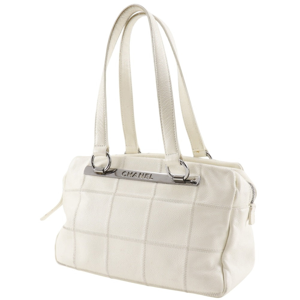 CHANEL Tote Bag Caviar skin off white Mini Boston Chocolate bar