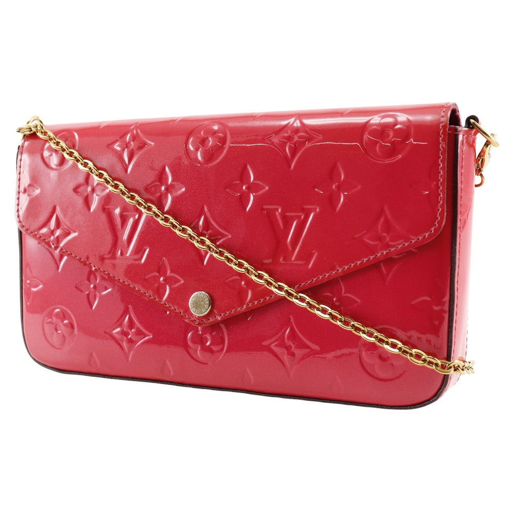LOUIS VUITTON Shoulder Bag M61787 Monogram Vernis pink Chain wallet Pochette wallet Felice Women