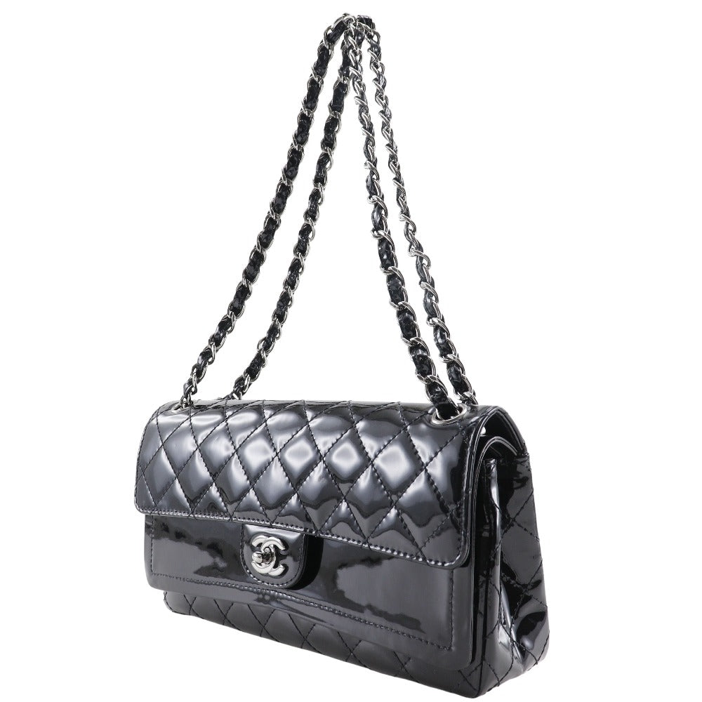 Chanel Patent Leather Chain Shoulder Bag Classic Flap