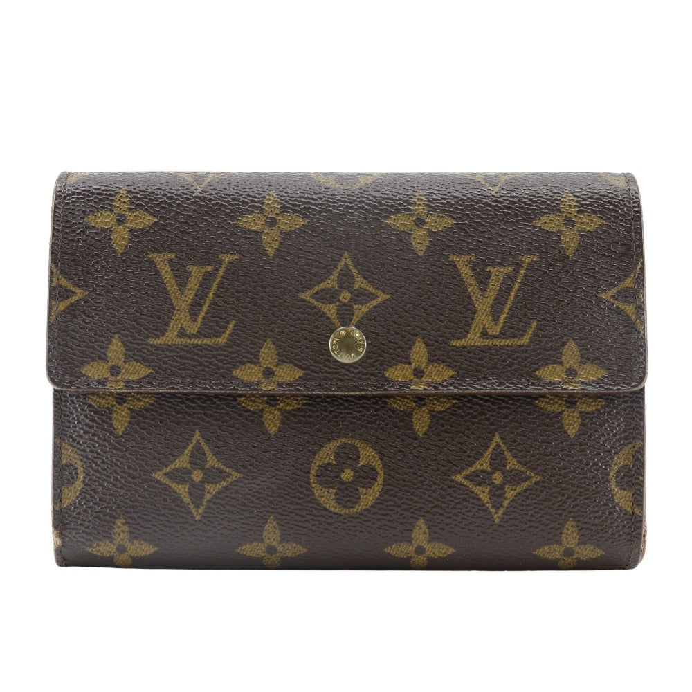 LOUIS VUITTON Tri-fold wallet M61202 Monogram canvas Brown Porto Tresol Etui Papie unisex(Unisex)