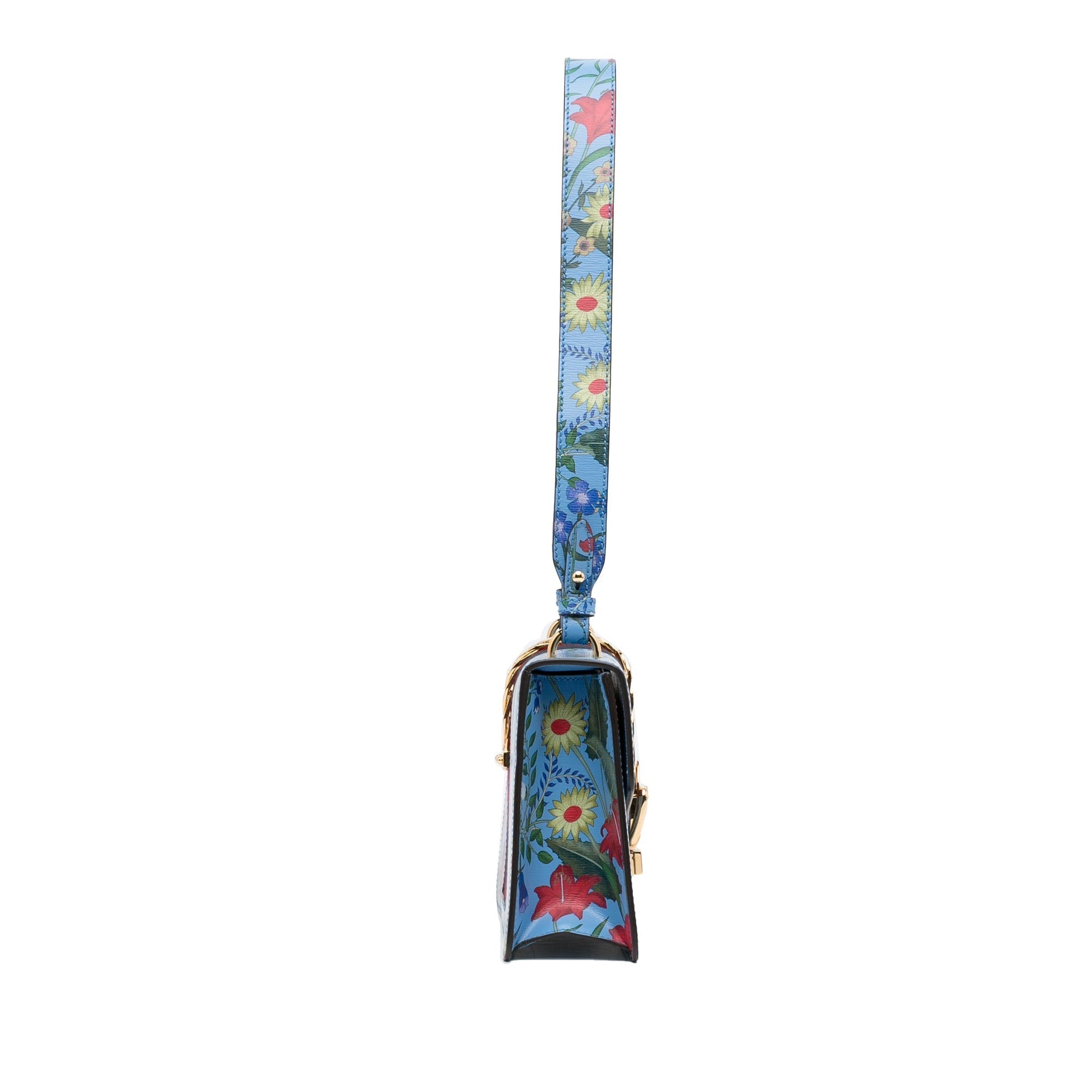 Gucci Sylvie Blue Leather Shoulder Bag Style 1