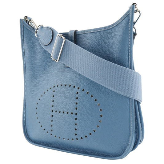 HERMES Shoulder Bag Taurillon Clemence light blue Evelyn 3PM Women Used