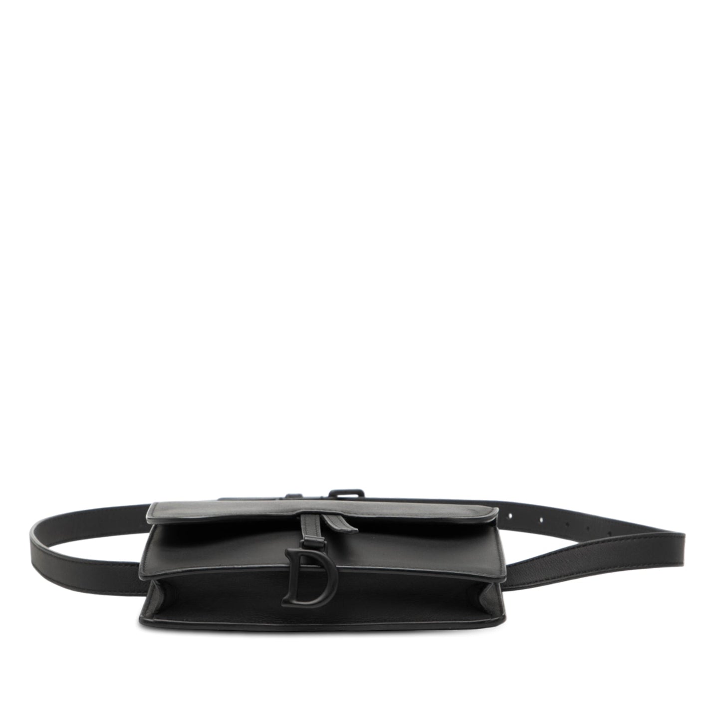 Black Dior Ultramatte Saddle Belt Bag