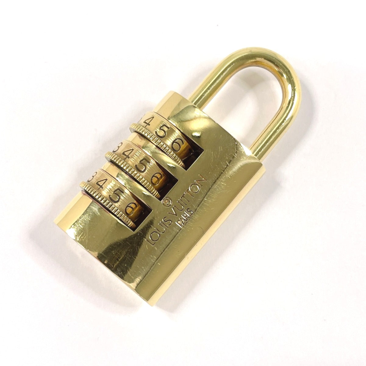 LOUIS VUITTON Cadena brass gold padlock Dial padlock
