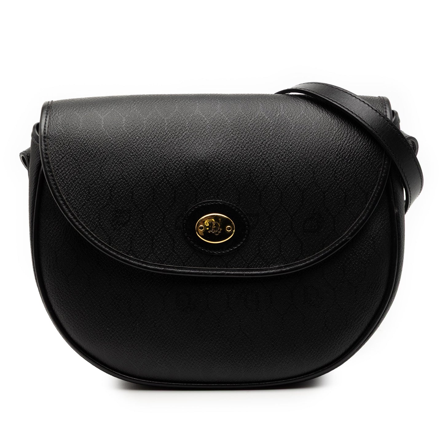 Black Dior Honeycomb Coated Canvas Crossbody