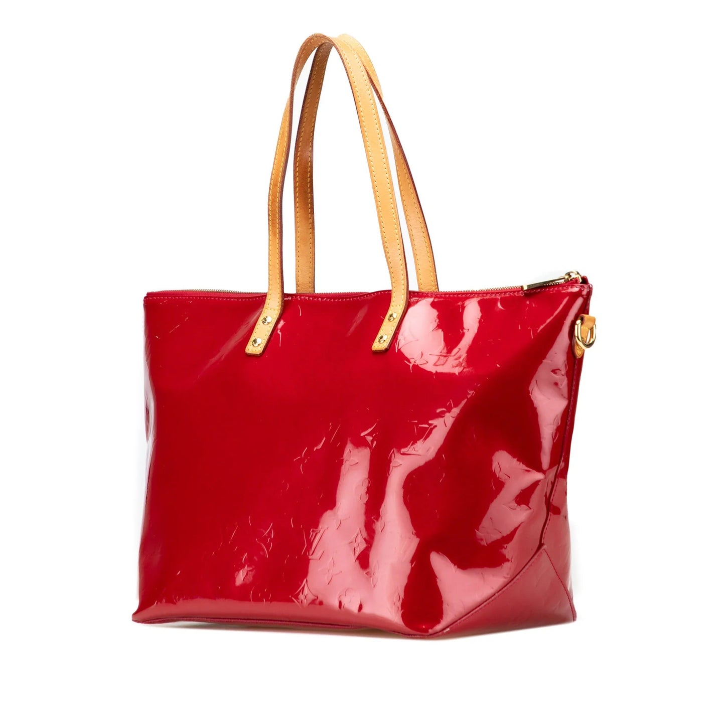 Red Louis Vuitton Monogram Vernis Bellevue GM Tote Bag