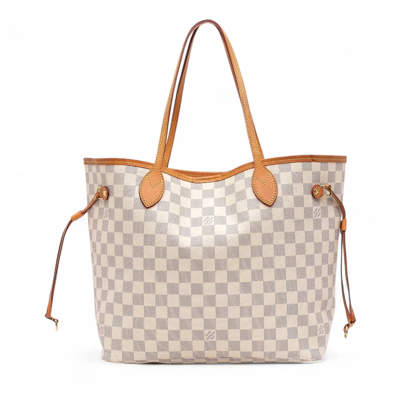 White Louis Vuitton Damier Azur Neverfull MM Tote Bag