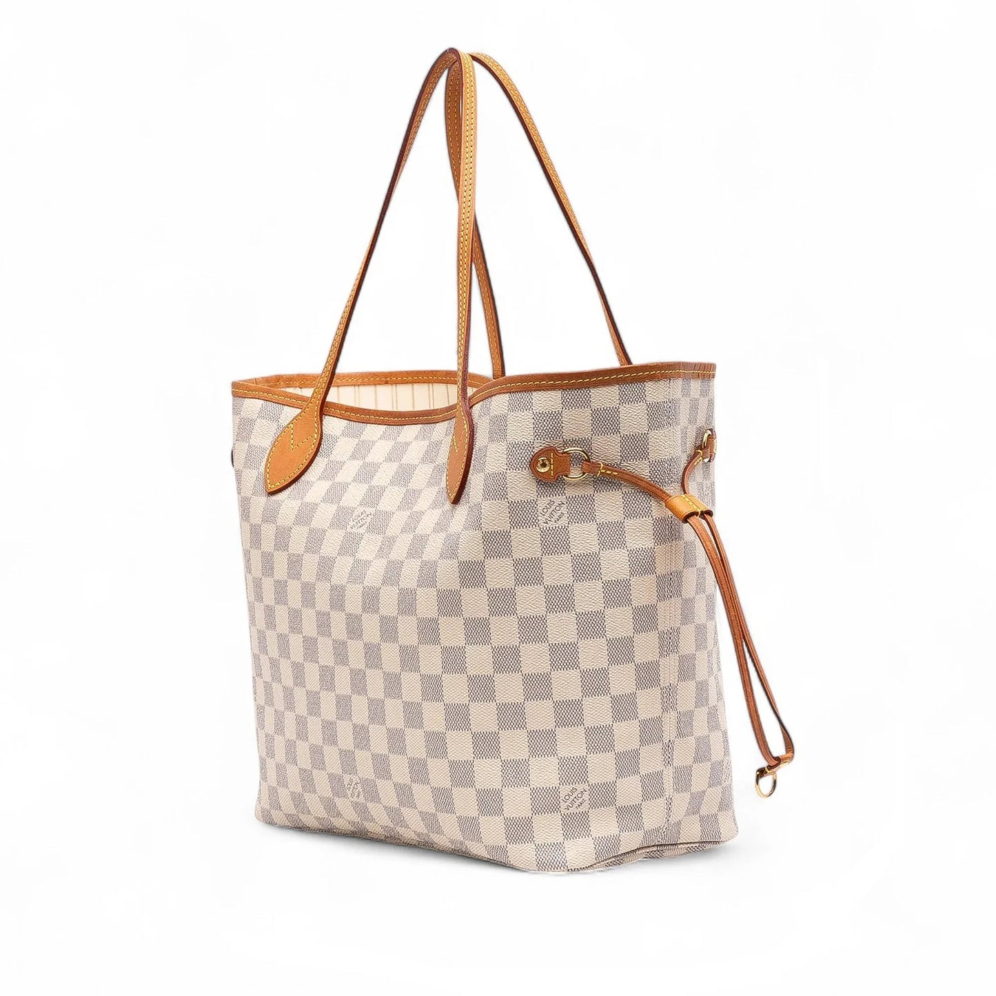 White Louis Vuitton Damier Azur Neverfull MM Tote Bag