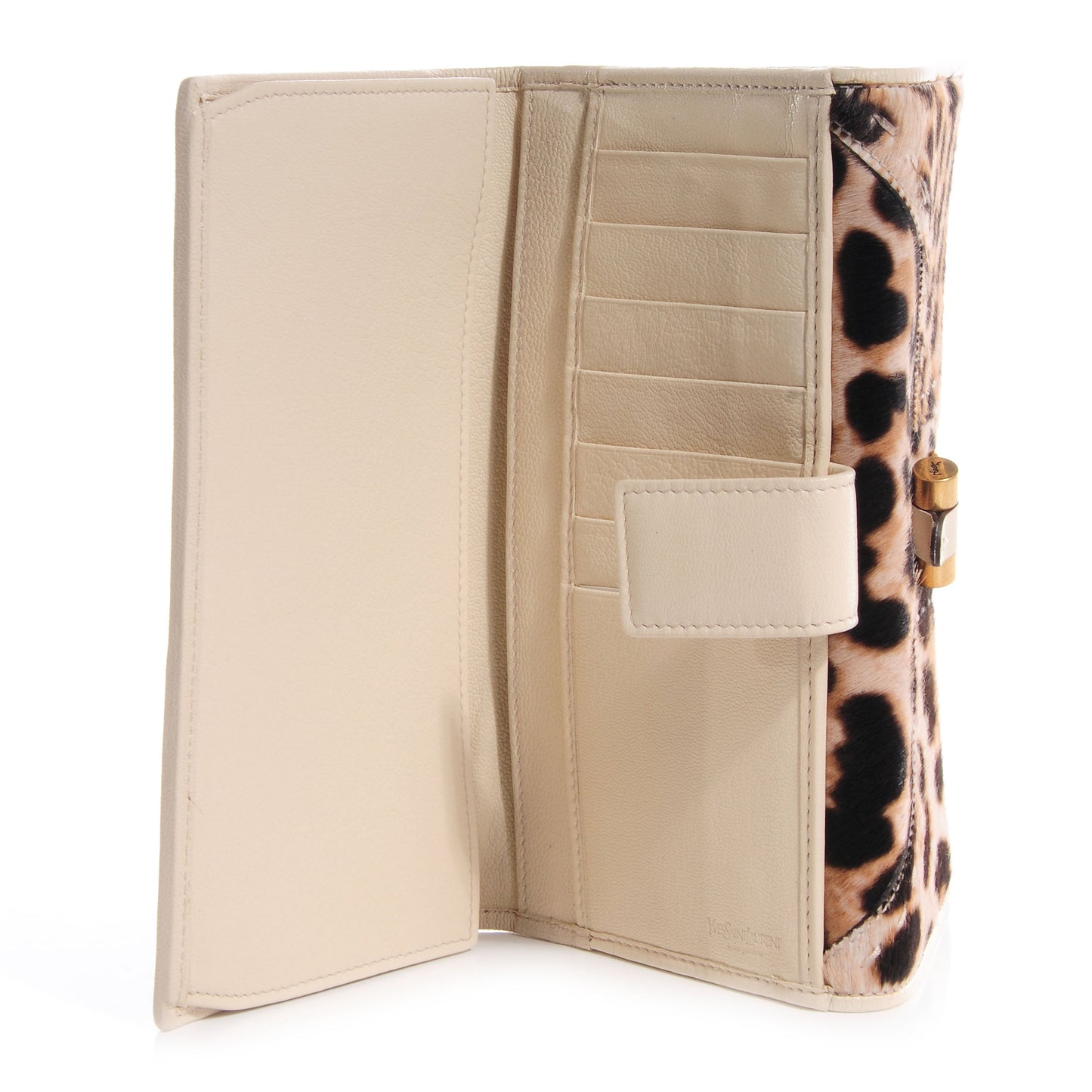 SAINT LAURENT MUSE PONY HAIR LEOPARD PORTEFEUILLE WALLET