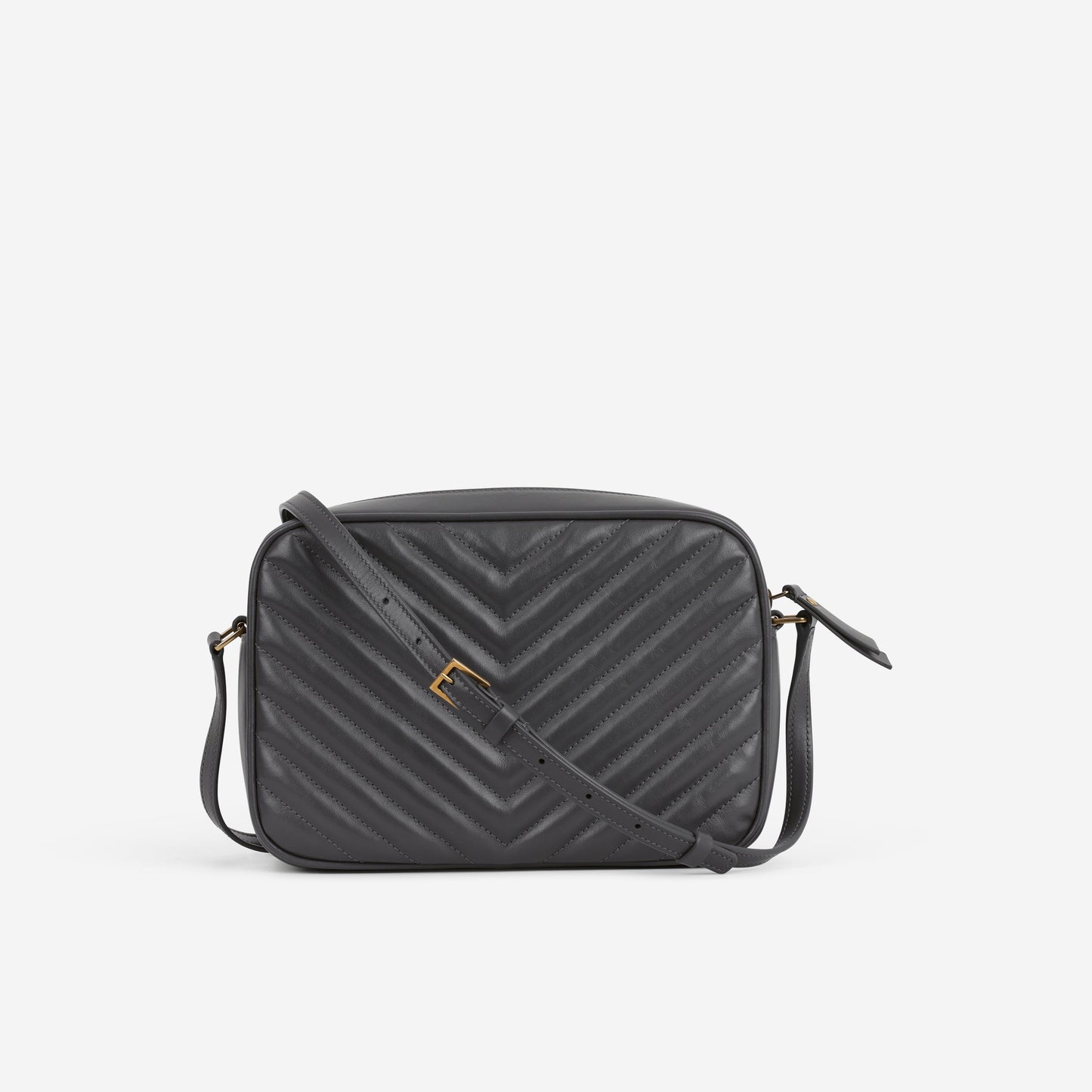 Saint Laurent Lou Camera Bag - Grey Calfskin | Gold Hardware