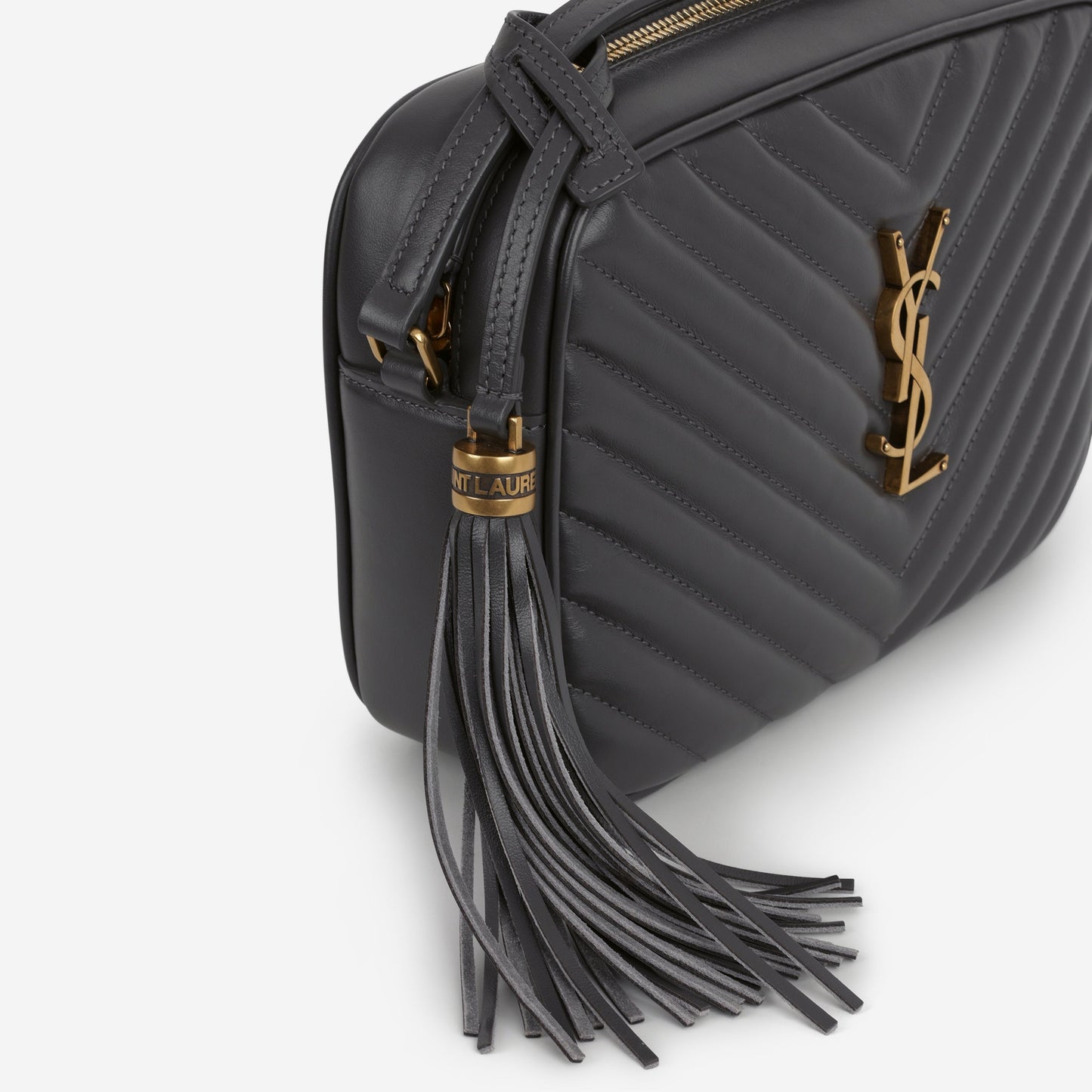 Saint Laurent Lou Camera Bag - Grey Calfskin | Gold Hardware