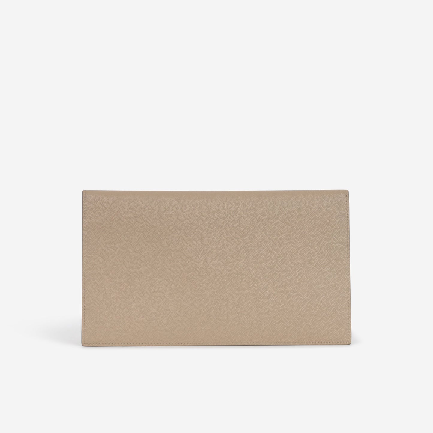 Saint Laurent Uptown Pouch - Dark Beige Grained Calfskin | Gold Hardware