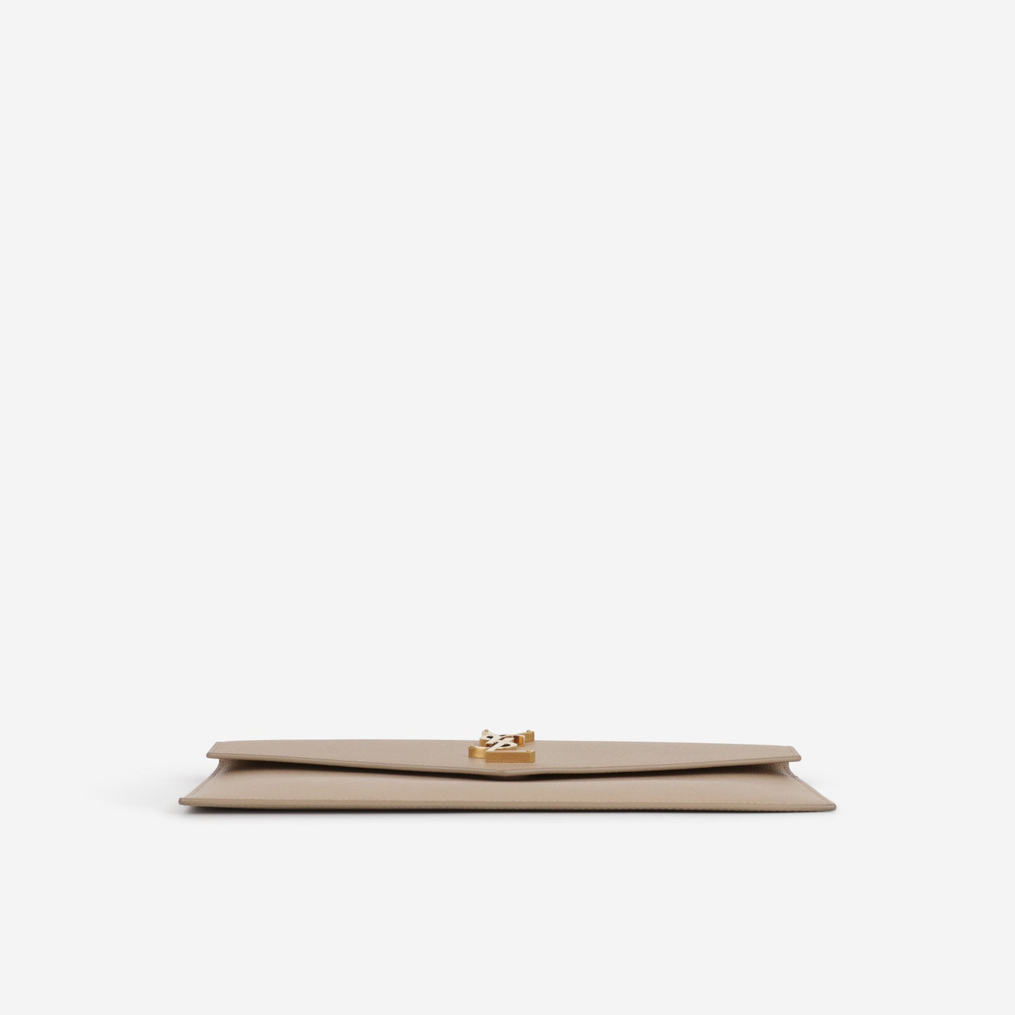 Saint Laurent Uptown Pouch - Dark Beige Grained Calfskin | Gold Hardware