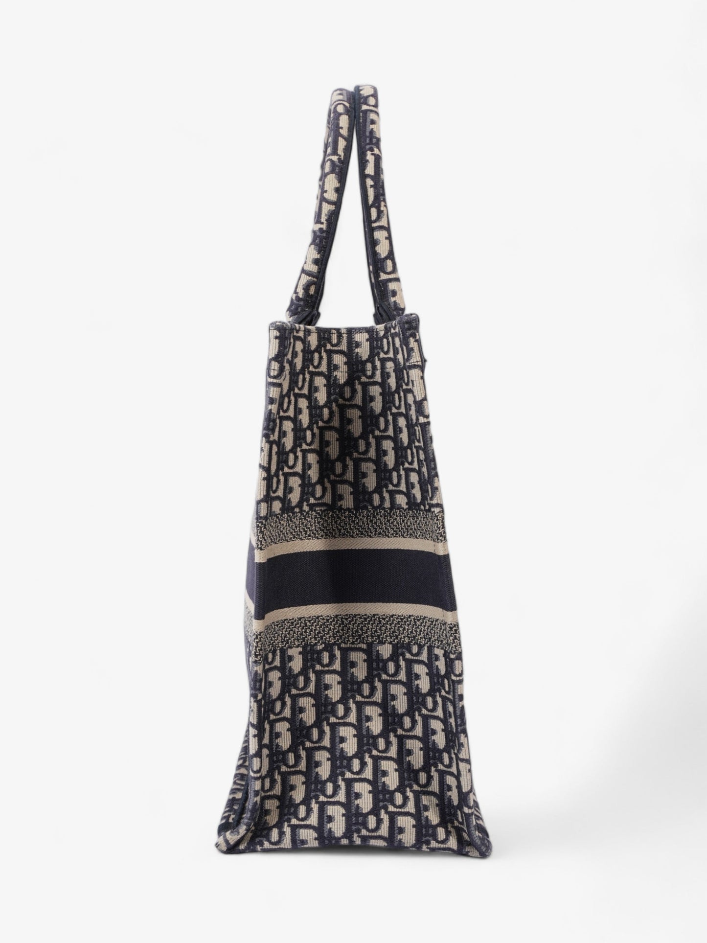 Christian Dior Book Tote Ecru / Blue Oblique Canvas Large