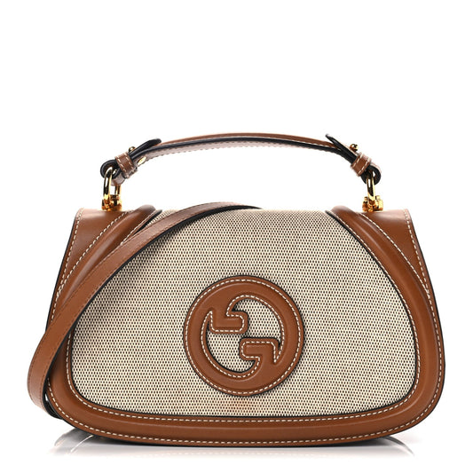Gucci Canvas Medium Blondie Top Handle Bag Brown