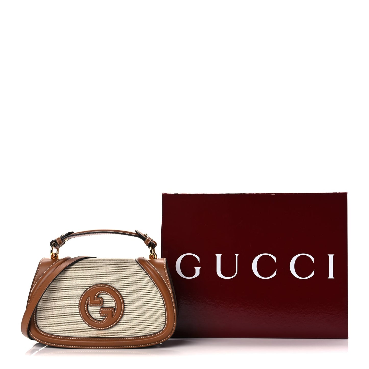 Gucci Canvas Medium Blondie Top Handle Bag Brown