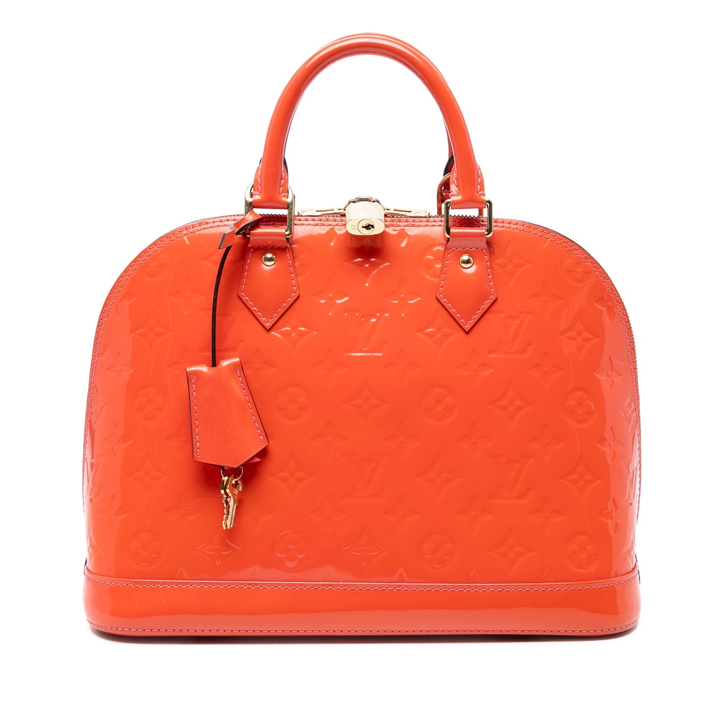 Orange Louis Vuitton Monogram Vernis Alma PM Satchel