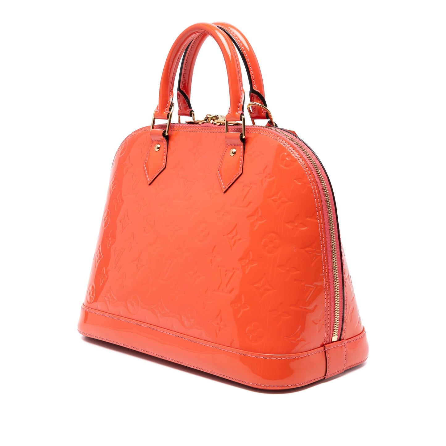 Orange Louis Vuitton Monogram Vernis Alma PM Satchel