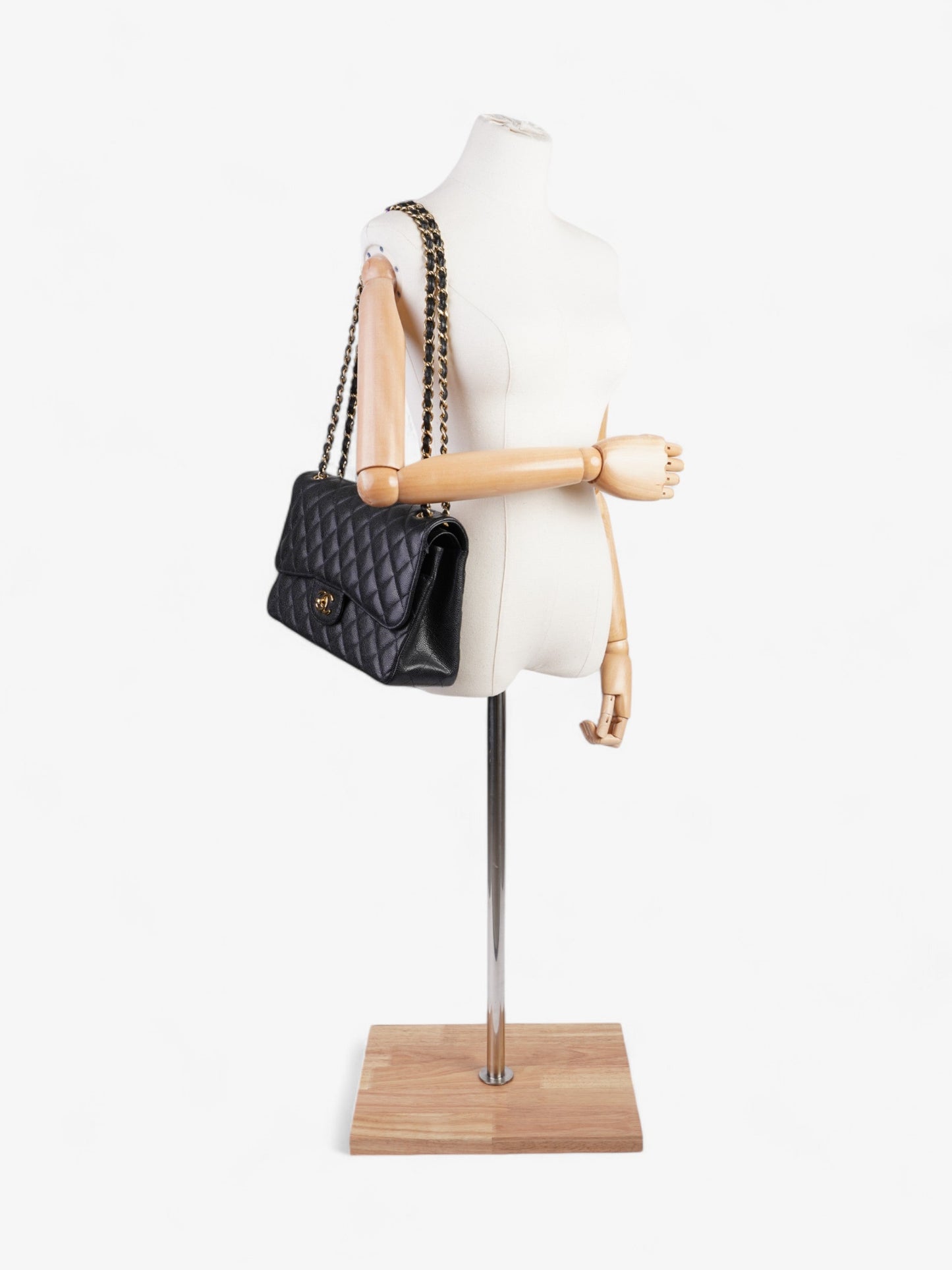 Chanel Classic Double Flap Black Caviar Leather Jumbo