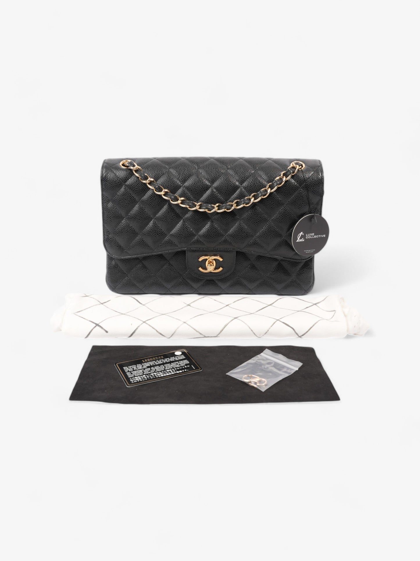 Chanel Classic Double Flap Black Caviar Leather Jumbo